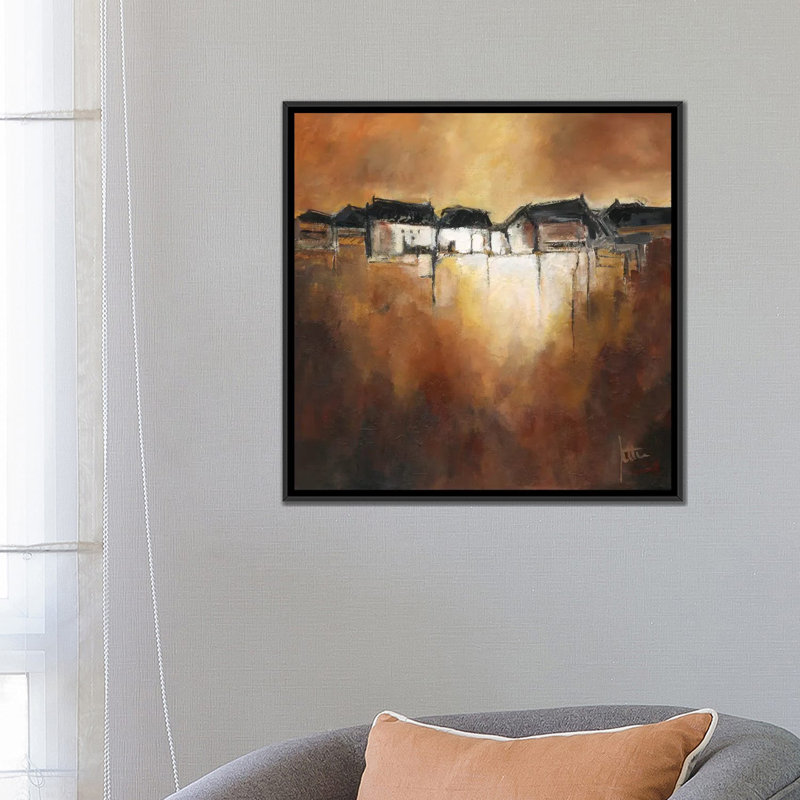 «Restful Scene III», impression sur toile, H 18 po x l 18 po x P 1,5 po, Toile encadrée noire, Pas de tapis