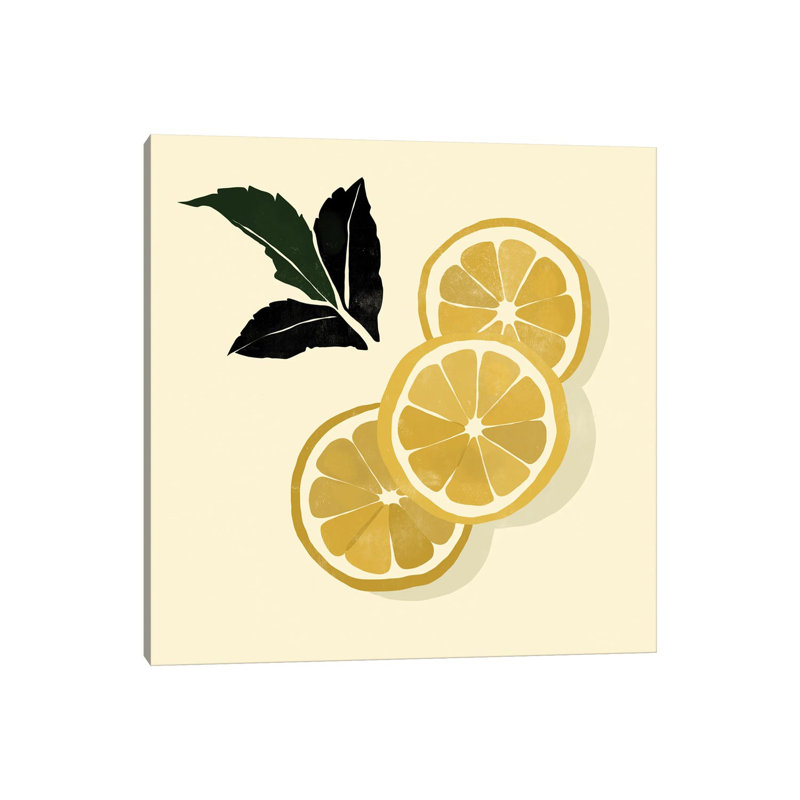 « Citrons » par Bria Nicole, impression d’art graphique, Toile tendue, Pas de tapis, H 18 po x l 18 po x 1,5 po