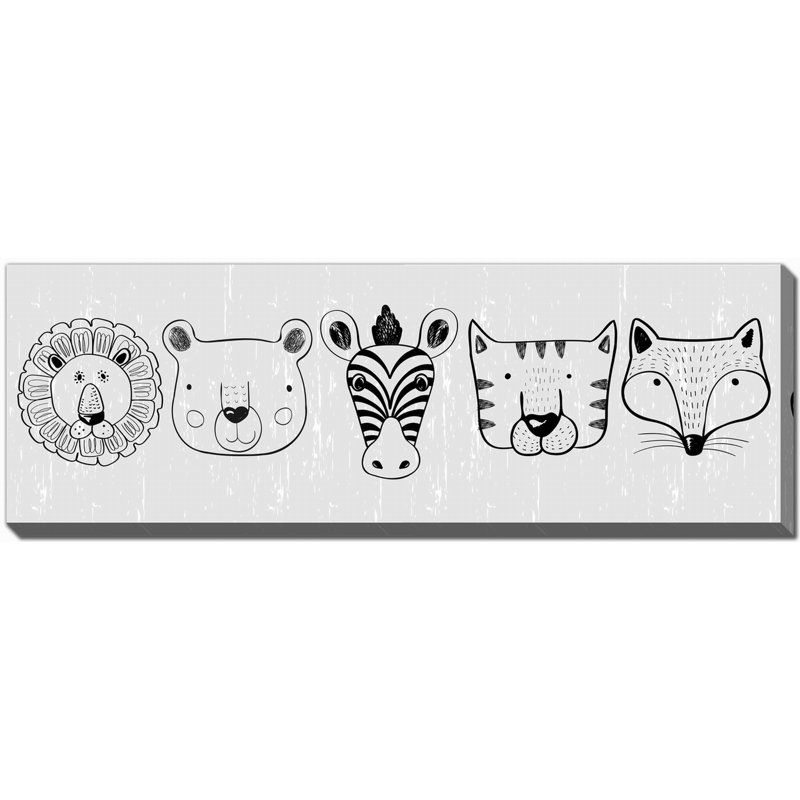 Safari, silhouettes sur toile, H 12 po x l 36 po