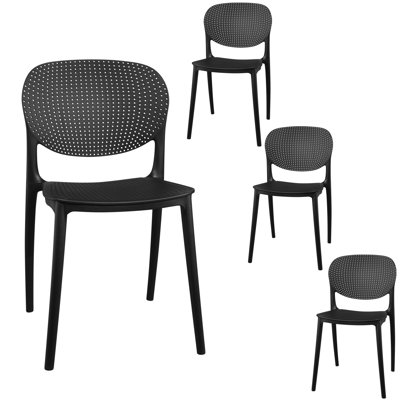 Chaise de salle à manger de patio moderne intérieur / extérieur - polypropylène durable, conception résistante aux intempéries