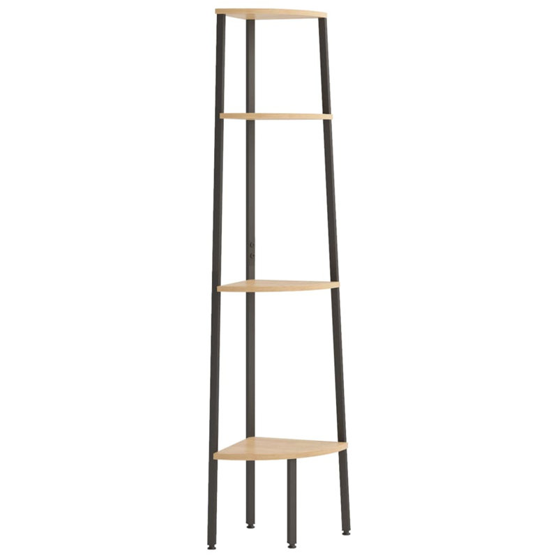 Cassopolis 150cm H x 45.5cm W Corner Bookcase, Oak/Black