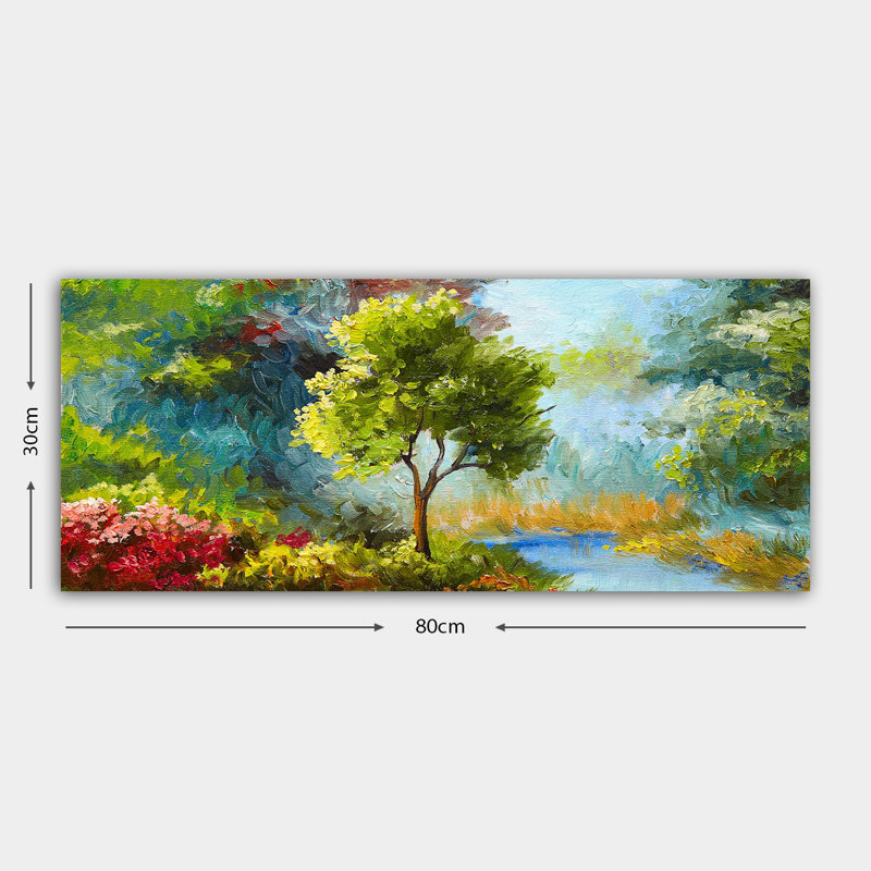 Superbe peinture sur toile décorative, 11,8 po x 31,5 po | 100% toile, encadrée avec un cadre 100% bois (épaisseur: 1,6 po) | Parfait pour la décoration intérieure, le salon et le bureau, élégant et accrocheur