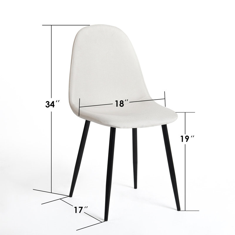Chaises d'appoint rembourrées Delfinia, Tissu éponge beige, Noir