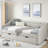 Daybed With Drawers, Button On Back And Copper Nail On Waved Shape Arms-105503414