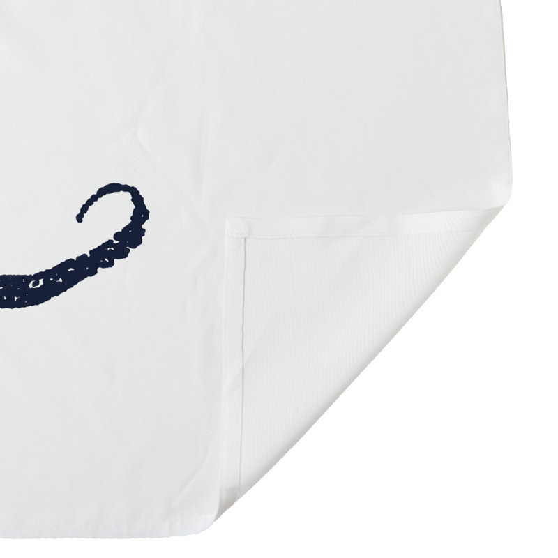 Rideau de douche simple Pacheco, Bleu marine/blanc
