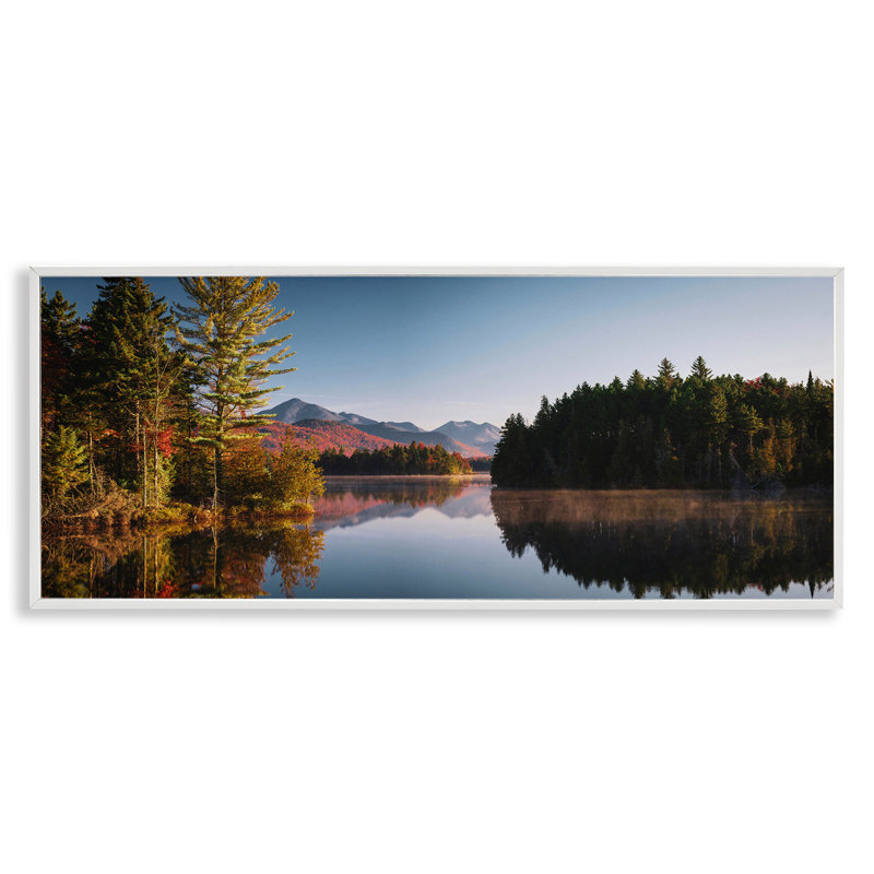 Giclée encadrée d'automne matin, conception par Jonathan Zaartek, H 10 po x l 24 po, Encadrement giclée blanc côtier