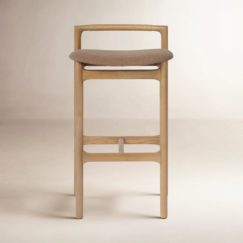 Baden Stool, Bar Stool (30" Seat Height), Antwerp Cafe/Line Blend, Toasted Ash