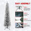 Arbre de Noël enneigé 7 pi - Arbre en PVC mince avec 469 pointes enneigées, conception peu encombrante, effet de neige réaliste, support en métal robuste, installation facile-1547188957