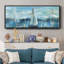 «Evening On The Bay», toile encadrée de qualité supérieure - prête à être accrochée-115045100-115045092