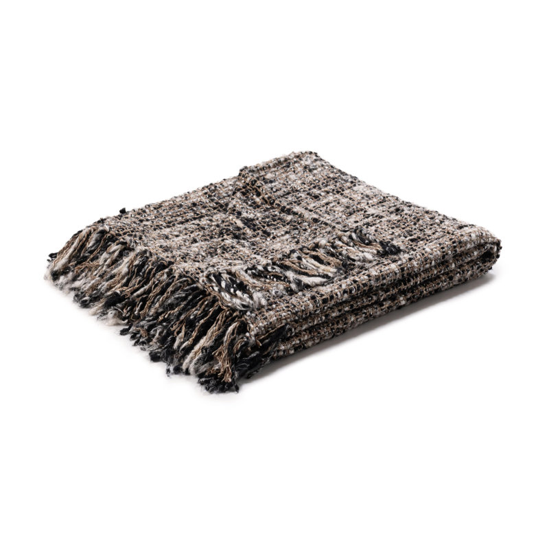 Porter Throw Blanket, Black Abstract