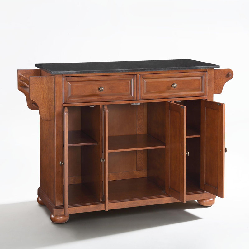 Monty Granite Top Kitchen Island, Classic Cherry