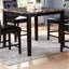 Table de salle à manger moderne en faux marbre brun foncé avec placage en bouleau