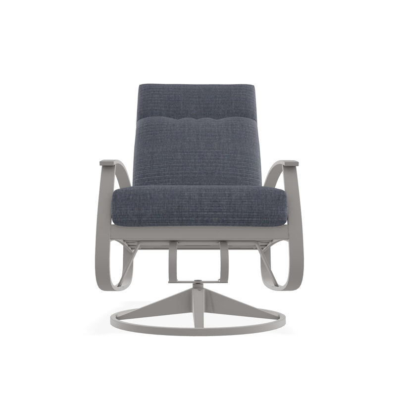Belle Isle Outdoor Lounge Chair, Warm Gray, Ticking Fog