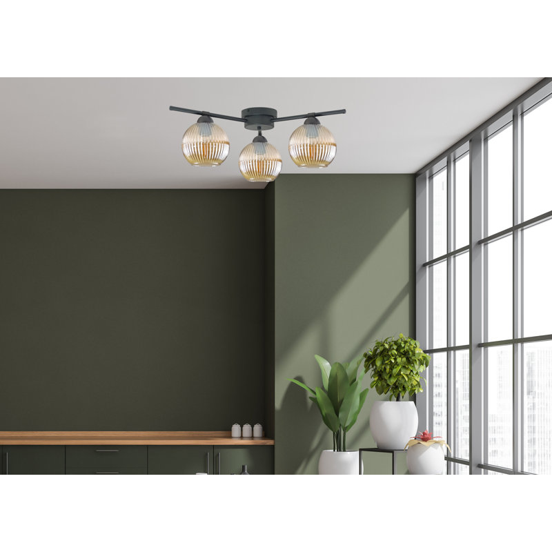 Albedo 3-light Flush Mount, Brown