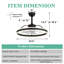 Jucel 24" Modern Smart Reversible Ceiling Fan with Light and APP Control, 6-Speed Dimmable LED Fan Lights-1170590176