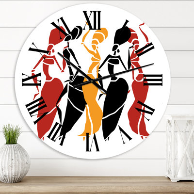 Beautiful Dancers Afro American Silhouettes - Modern Wall Clock
