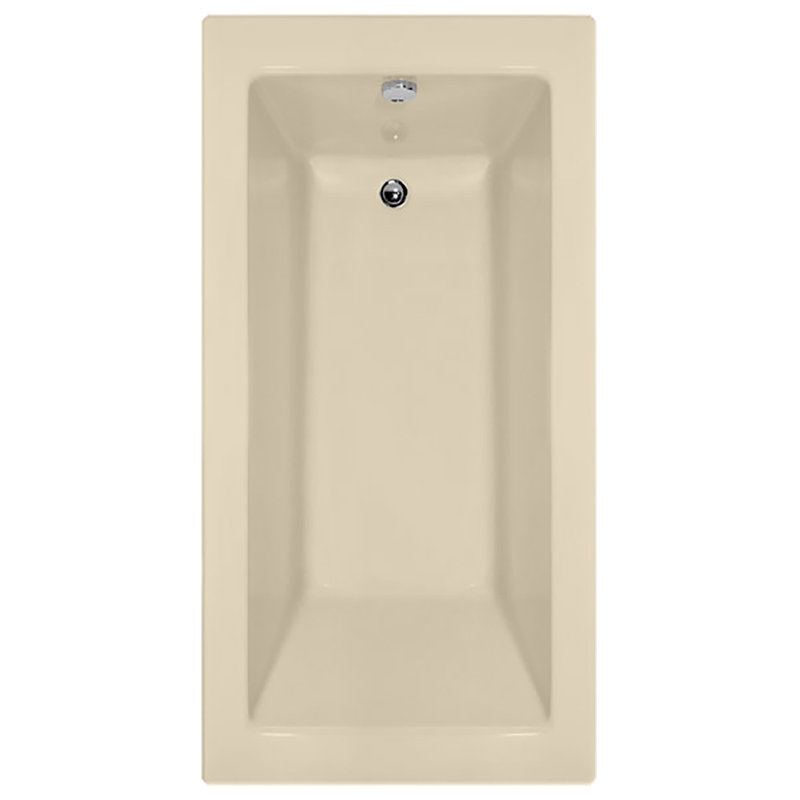 Sydney 60'' L Soaking Bathtub, Bone, Left, Polished Chrome