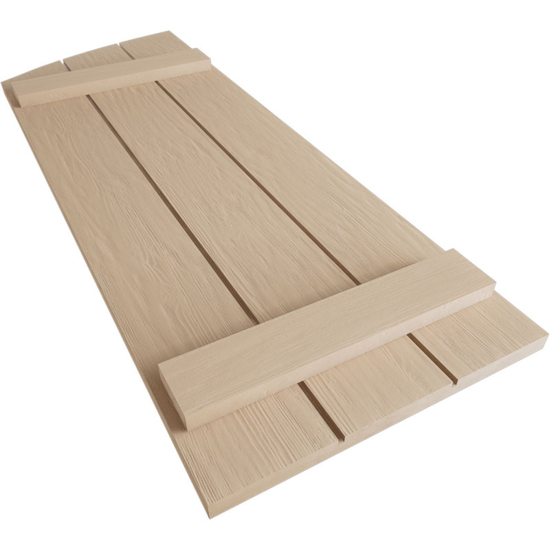 Timberthane avec planche à nouer et volets elliptiques, Texture cyprès Pecky / brun clair apprêté, 16", H 30 po x l 16,5 po