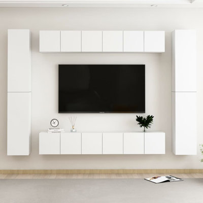 TV Cabinet White Engineered Wood
