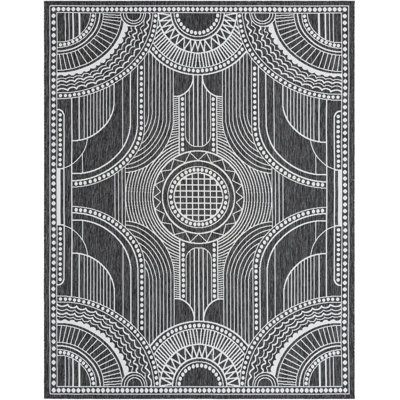 Tapis contemporain noir et blanc Huitt
