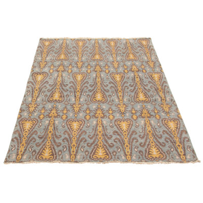 Maclovio One-of-a-Kind 5'5" X 8'0" New Age Wool Area Rug in Light Blue