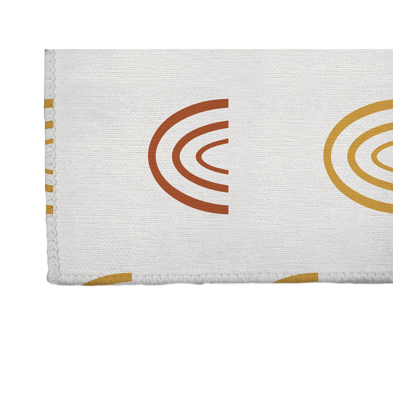 Plain Bows Kids Play Mat, Gold/Orange, Rectangle 2' x 3'