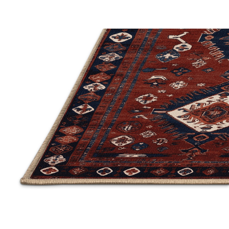 Tapis brun turc lavable à la machine, Carré 5 pi