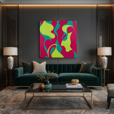 Toile abstraite abstraite figurative rouge 85