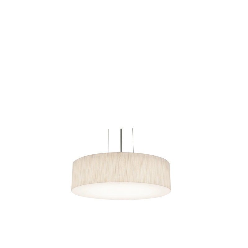 Luminaire suspendu à tambour simple 1 lumière Kley, Jute, 4,75" H x 12,25" lx 12,25" D, 18 W