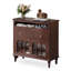 Buffet en bois de noyer foncé foncé et verre-1104366223