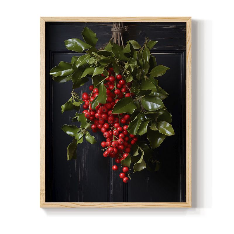 «Christmas Holiday Art DCLXVI», reproduction d'art encadrée - bois massif, H 21 po x l 17 po, Naturel