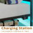 Bed Frame with Charging Station, LED Light Metal Bed Frame with Wooden Headboard, No Box Spring Required, No Noise, Easy Assembly-323463830-323463831
