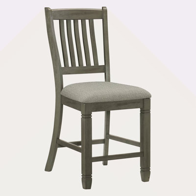 Chaises en bois à finition comptoir antique et hauteur comptoir 2 pièces