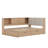 Full Size Corner Bed Frame With Storage Bookcase And Upholstered Headboard, Charging Station And Drawers-108195607-108195612