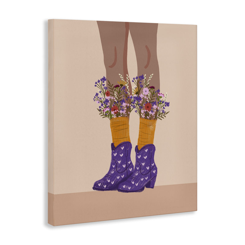 «Wildflower Fashion Illustration», art mural sur toile par Chen Alyesh, H 20 po x l 16 po