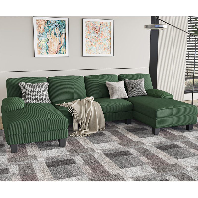 Canapé modulaire rembourré 2 pièces Struckle, Vert