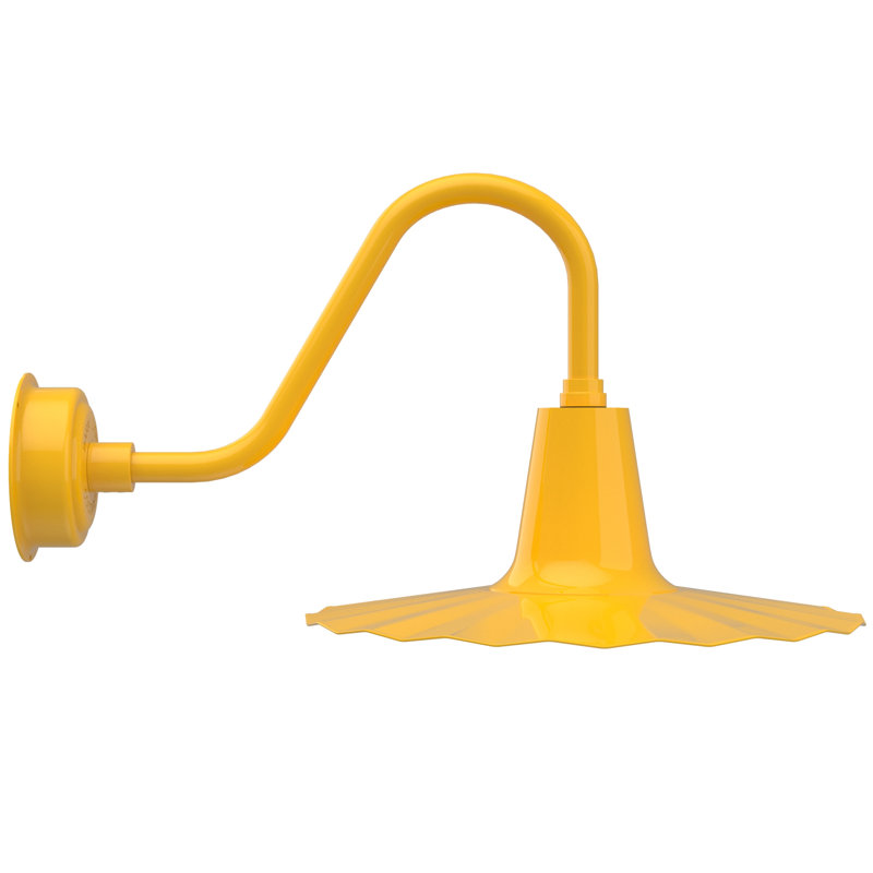 Luminaire de grange d’extérieur à del Iris, H 7,5 po x l 20 po x P 20 po, Jaune