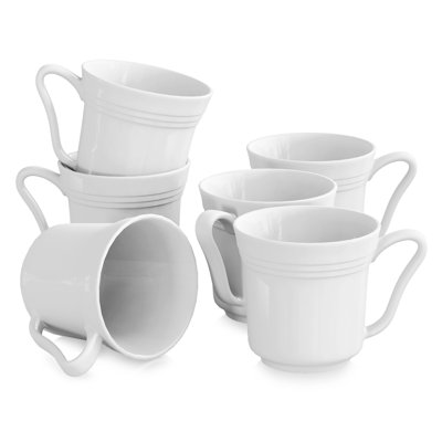 6-Piece 390ML Porcelain China Mug Set
