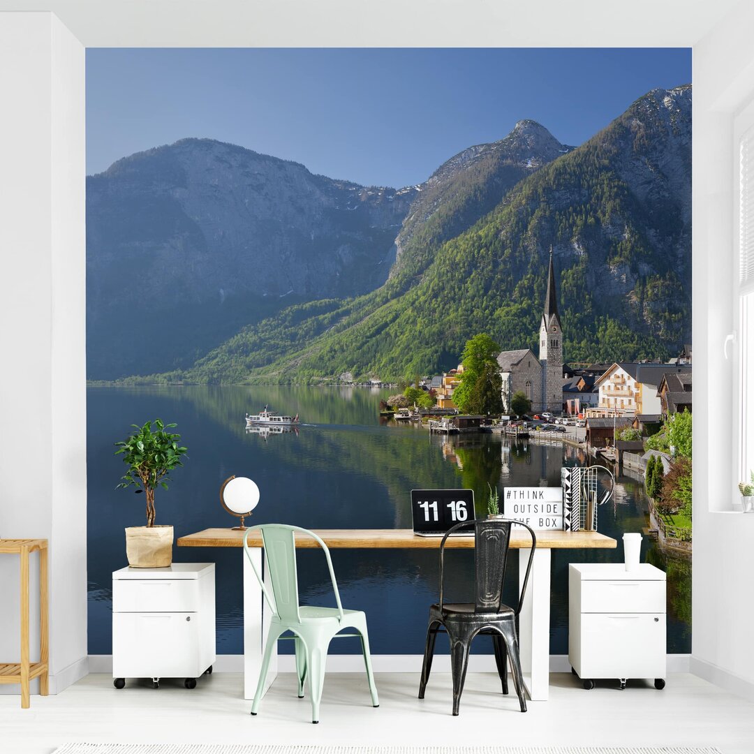 Strukturierte Tapete Mountain View over Lake Hallstatt 2,4 m x 240 cm