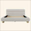 Lit contemporain tapissier à profil bas avec tissu en molleton Teddy et pieds ronds massifs, conception élégante en forme de courbe pour la chambre à coucher