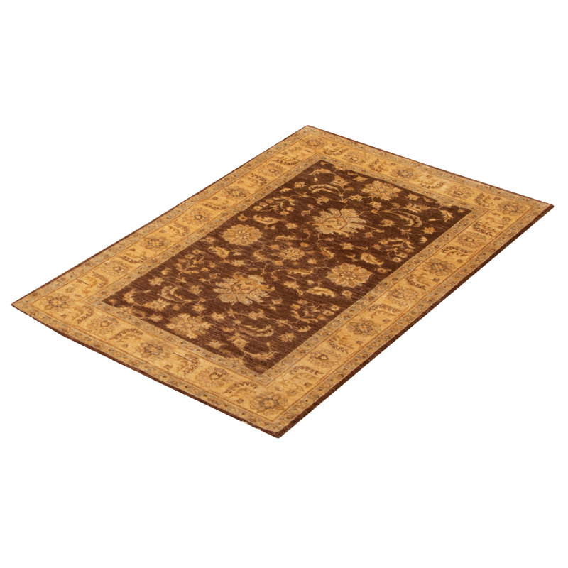 Tapis brun foncé Peshawar Oushak 3 pi 3 po x 5 pi 0 po