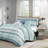 6 Piece Printed Quilt Set With Throw Pillows Aqua King-128954467-128954470