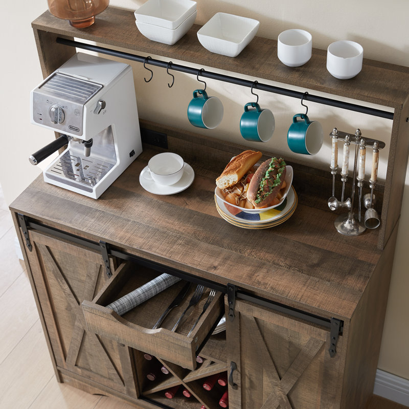 Buffet de cuisine 39,4 po Vehorn, Marron clair