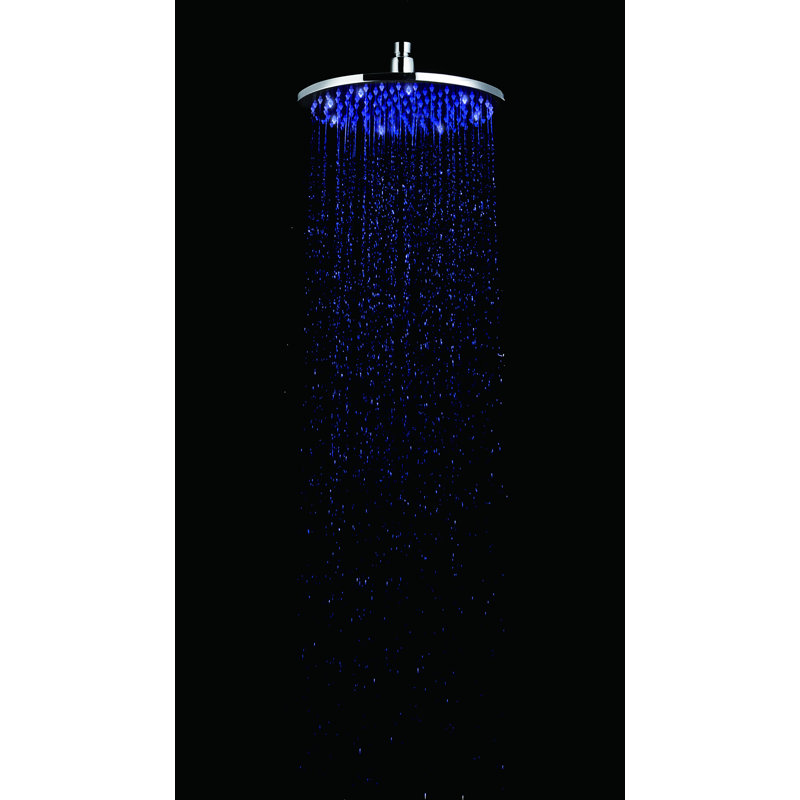 Rain Fixed Shower Head 1.8 GPM GPM with Temperature-based LED, Polished Chrome