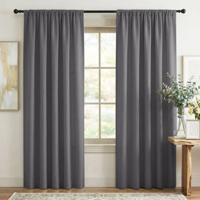 Blackout Curtains for Bedroom, Thermal Insulated Drapes Rod Pocket Privacy Protected Window Panels for Living Room