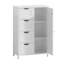Armoire de rangement pour salle de bain avec 4 tiroirs et 1 porte