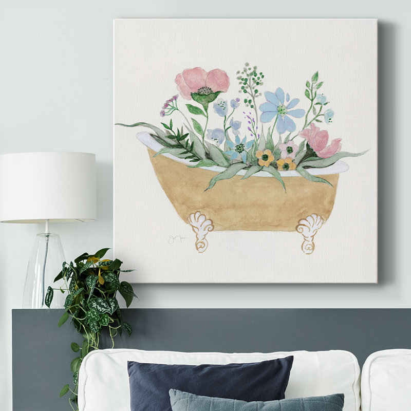 " Folksy Bath II " Painting Print, 24" H x 24" W