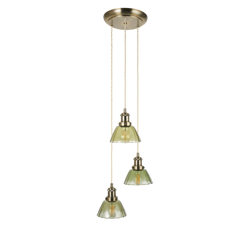 3 - Light Antique Brass Plate Pendant