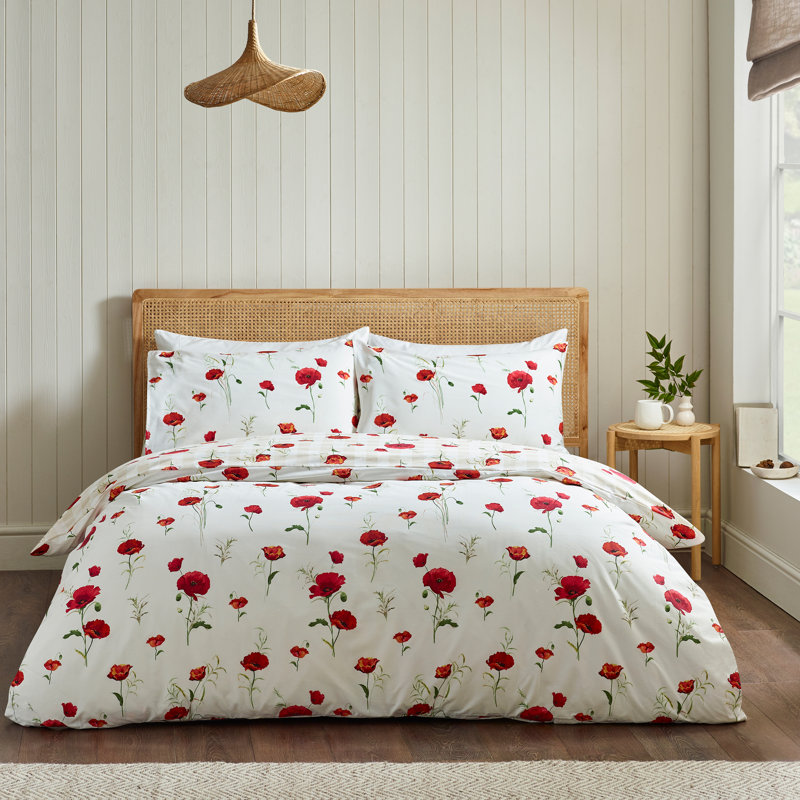 Poppy Floral Reversible Duvet Cover Set, Single
