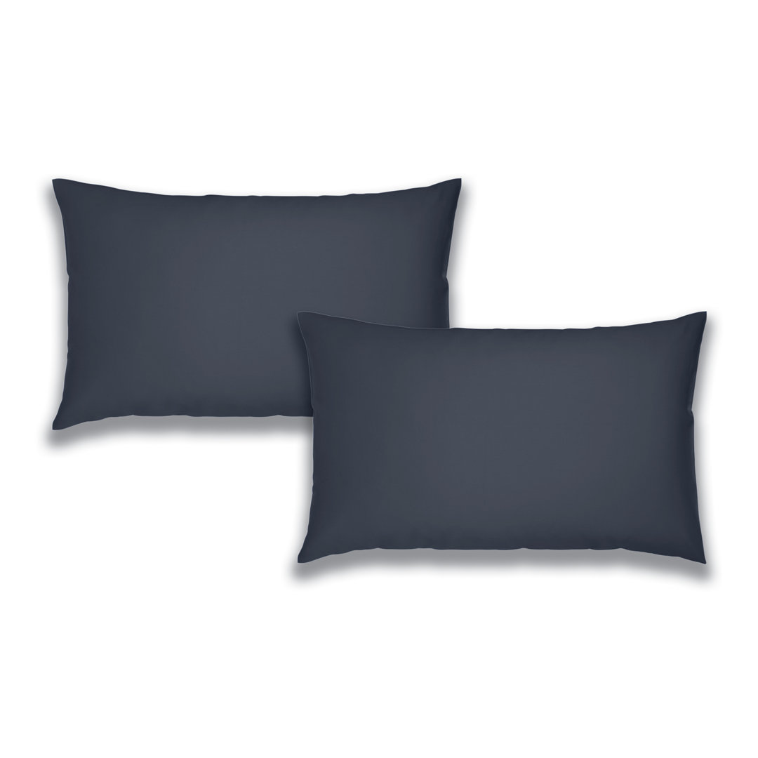- Catherine Lansfield Brushed Cotton Standard Pillowcase Pair Navy Blue - Image 2